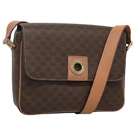 Céline Borsa a Spalla Celine Vintage Macadam Circle Logo in Tela e Pelle