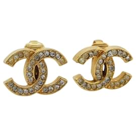 Orecchini CHANEL metallo Gold Tone CC Auth 183505 - Chanel