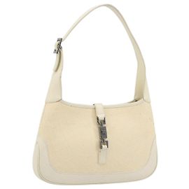 Borsa a Spalla GUCCI Jackie Canvas Ivory Gold 001 3735 Auth 183266SAV