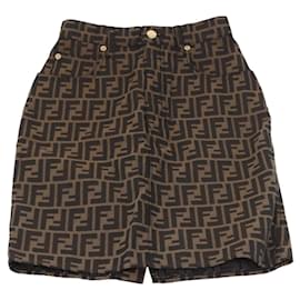 FENDI Zucca Canvas Rock Schwarz Braun Authentisch 178913A - Fendi