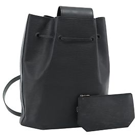 LOUIS VUITTON Zaino Epi Shoulder Bag Nero M80153 LV Auth ka4567