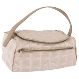 CHANEL Nuova Borsa a Mano Travel Line in Tela Beige Silver CC Autentica 183877