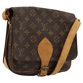 LOUIS VUITTON Monogram Cartouchiere MM Schultertasche M51253 LV Auth bs35460