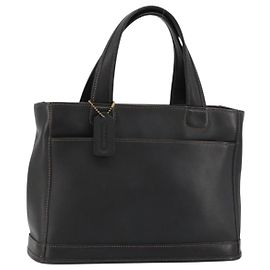 Coach Handtasche aus Leder Schwarz Gold Auth 183167