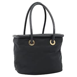 Céline Borsa a mano CELINE Circle Nylon Nero Oro Auth 184330