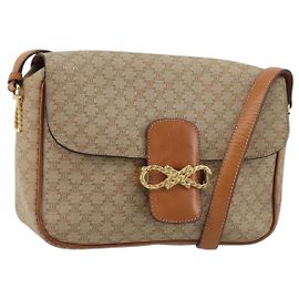 Céline Borsa a tracolla CELINE in tela Macadam PVC Beige Oro Auth gh2082A