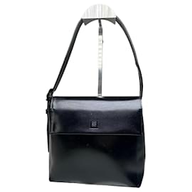 Borsa a tracolla in pelle vintage Givenchy nera argento