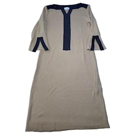 Abito in maglia di rayon vintage Balenciaga Beige Navy M