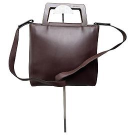 Salvatore Ferragamo Borsa a tracolla vintage Ferragamo in pelle granulata marrone e oro