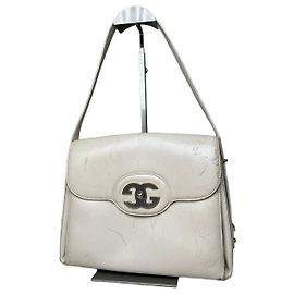 Borsa a tracolla in pelle vintage Gucci Crema Oro