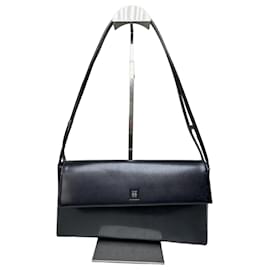 Borsa a tracolla in pelle vintage Givenchy nera argento