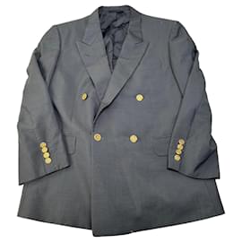 Blazer de lana vintage Dior Gris Botones dorados M