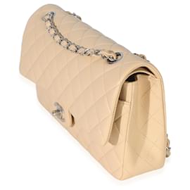 Borsa Chanel Beige Quilted Lambskin Medium Classic Double Flap