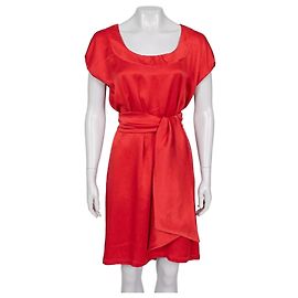 Rotes Seidenkleid von Saint Laurent - Größe M gebraucht