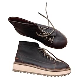 Bottines Clarks en cuir marron