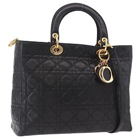 Christian Dior Vintage Lady Dior Leather Medium