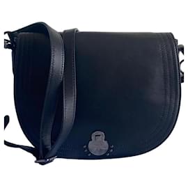 Borsa a tracolla Longchamp Cavalcade Large in pelle nera – nuovo