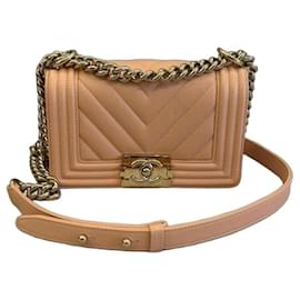 Borsa Chanel Boy Agnello Pesca