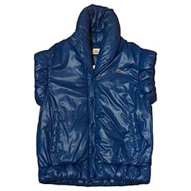 Lacoste Steppweste blau mit Kapuze