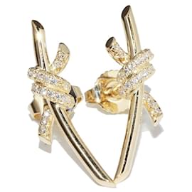Tiffany & Co Orecchini Tiffany Knot in oro Au750 e diamanti