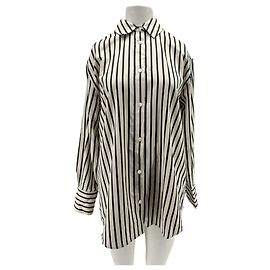 Camicia Anine Bing a righe a maniche lunghe bianca in cotone