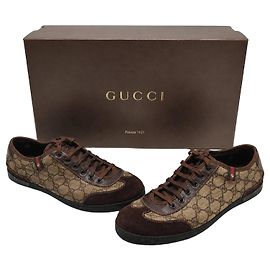 Gucci Sneakers GG Supreme in tela e camoscio