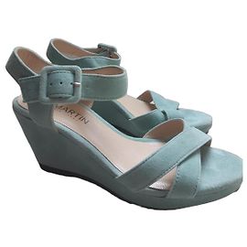 Sandalias de cuña JB Martin Querida azul cerceta