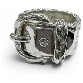 Hermes Vintage Diane Silver Band Ring - Hermès