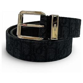 Christian Dior Ceinture Dior Homme en toile et cuir Oblique