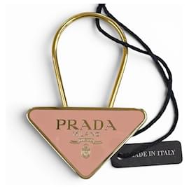 Portachiavi con placca logo Triangle Prada