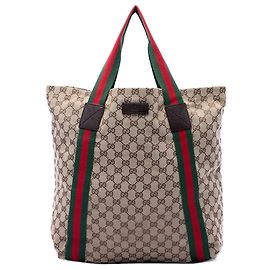 Gucci Beige GG Canvas Web Tote