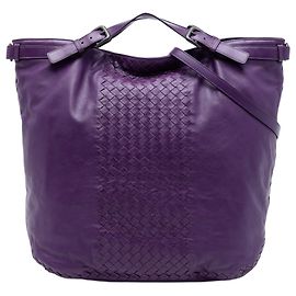 Bolsa satchel de napa roxa com acabamento Intrecciato Bottega Veneta