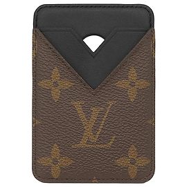 Tarjetero magnético Louis Vuitton Marrón Monogram Macassar
