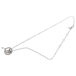 Collana con pendente a bottone in ottone argentato Dior