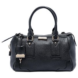 Bolsa satchel Gladstone em couro grainado Heritage preto Small da Burberry