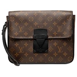 Pochette A4 Louis Vuitton Brown Monogram Macassar S Lock