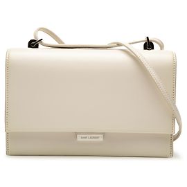 Borsa a tracolla Babylone in piccola pelle bianca Saint Laurent