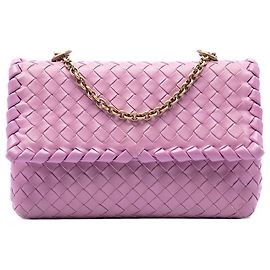Bottega Veneta Bolsa transversal Olimpia em nappa Intrecciato rosa Baby