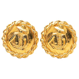 Chanel Gold Gold Plated Mademoiselle Clip on Ohrringe