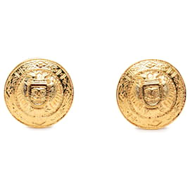 Orecchini Chanel Gold CC placcati oro a clip
