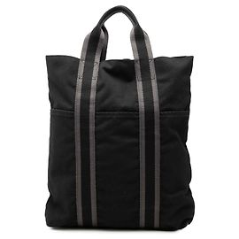 Hermès Black Toile Fourre Tout Cabas