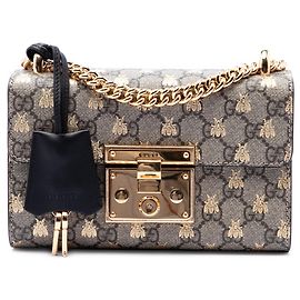 Gucci Beige Small GG Supreme Bee Padlock Crossbody