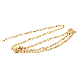 Chanel Gold Gold Plated Quilted CC Triple Chain Belt Gürtel