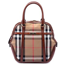 Borsa Burberry Brown Medium House Check Canvas Bridle Orchard
