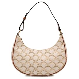 Céline Borsa a tracolla Ava in tela rivestita Triomphe marrone Celine