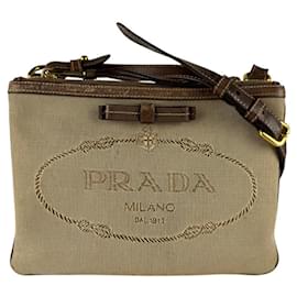 Borsa a tracolla marrone Prada