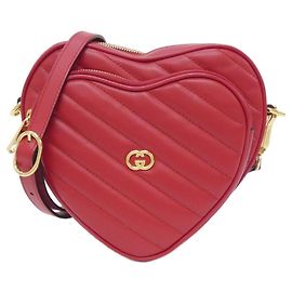 Borsa a tracolla in pelle rossa Gucci