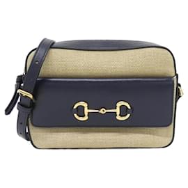 Gucci x Adidas Horsebit 1955 Handbag Black White Leather ref