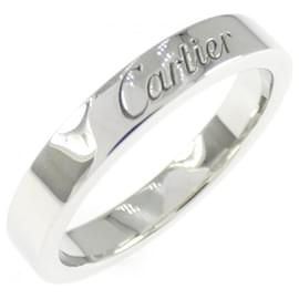 Anello a fascia in platino inciso Cartier