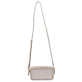Borsa a tracolla Coach Kira Signature Jacquard in tela avorio
